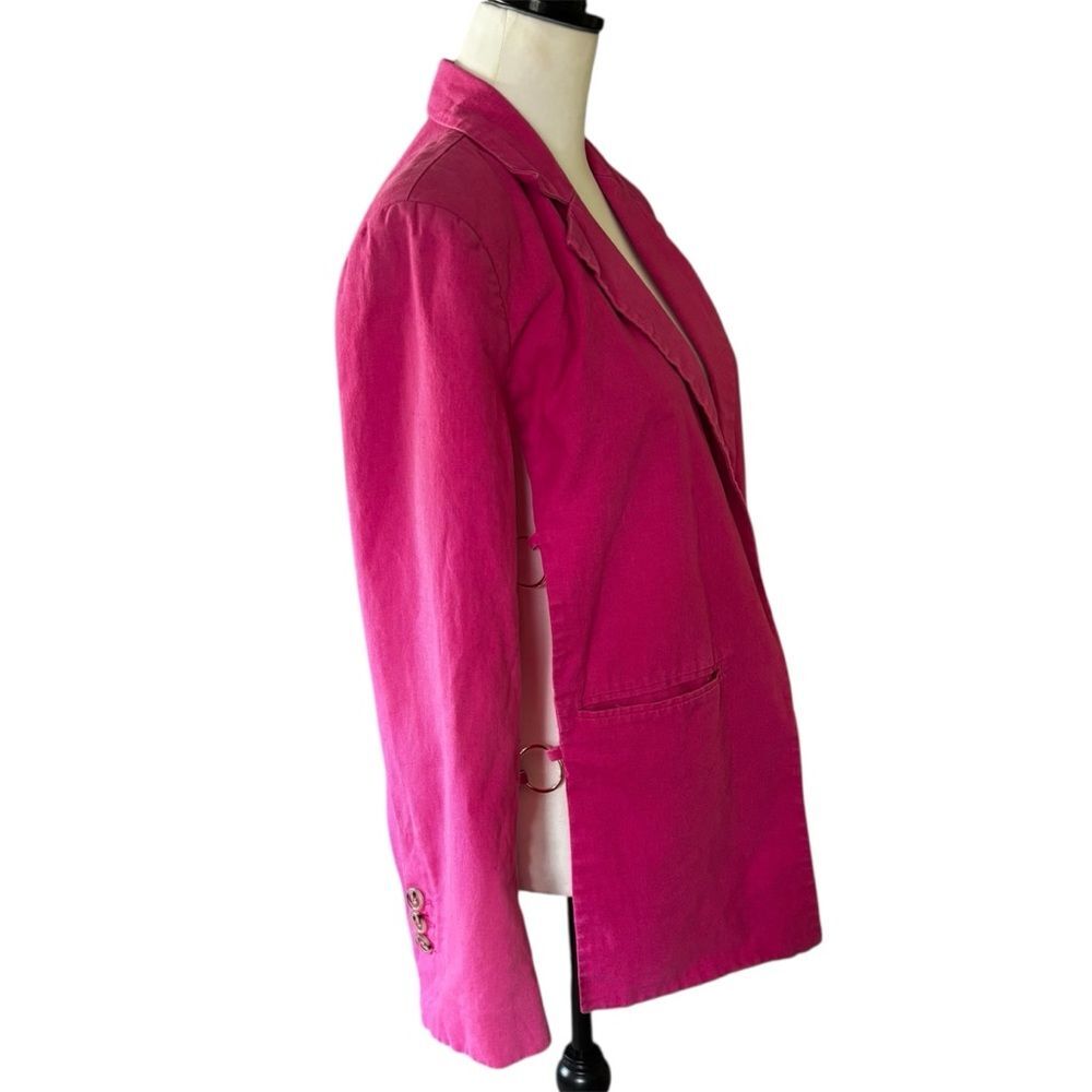Eudon Choi Collective Oversized Pink Linen Open Blazer w/ Side Cutouts | EUC | 0 - Picture 7 of 8